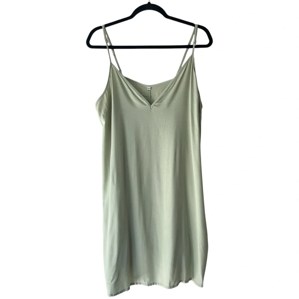 FREE PEOPLE SPELL ON YOU EMBROIDERED DRESS EARTH SAGE TASSEL TIES LINED | LARGE